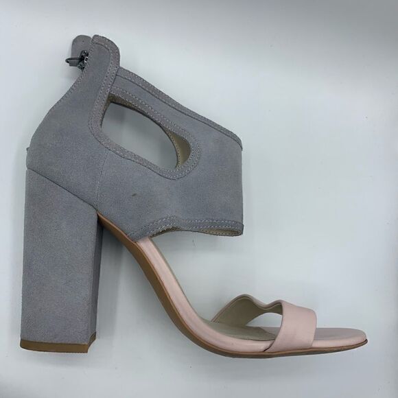 Mojo Moxy❤️ gray and pink block sandal heel - Picture 10 of 15
